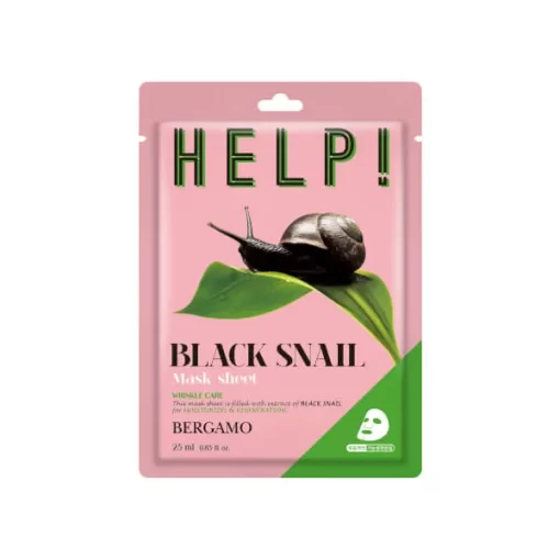 BERGAMO HELP Black Snail Mask 25 ML-Κορεάτικη Μάσκα Προσώπου Με Σαλιγκάρι