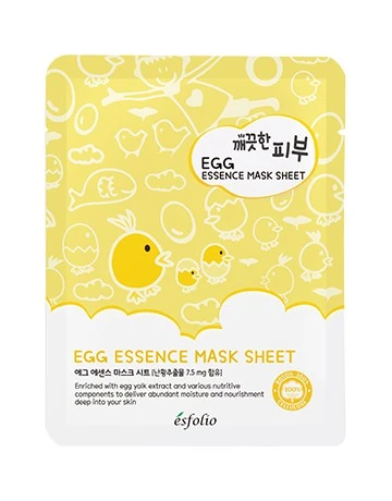 Esfolio Pure Skin Egg Essence Sheet Mask-Μάσκα Eνυδάτωσης Για Ξηρό Δέρμα